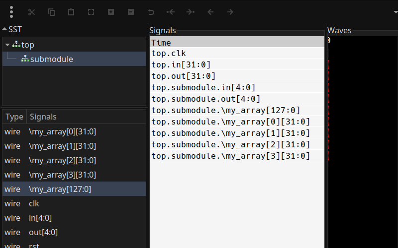 a screenshot of array-like signals in GTKWave (current behavior)